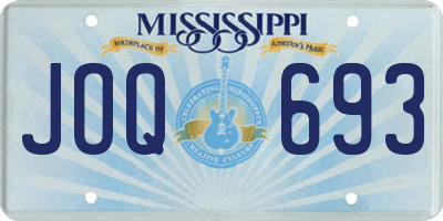 MS license plate JOQ693