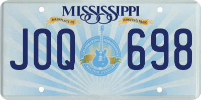 MS license plate JOQ698