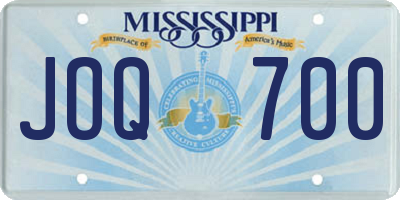 MS license plate JOQ700