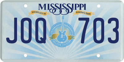 MS license plate JOQ703