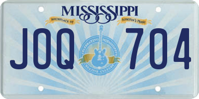 MS license plate JOQ704