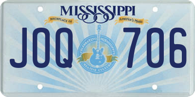 MS license plate JOQ706