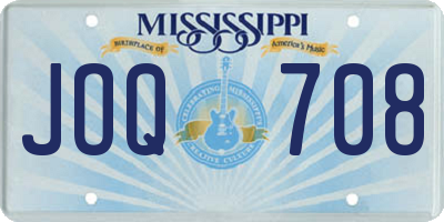 MS license plate JOQ708