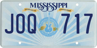 MS license plate JOQ717