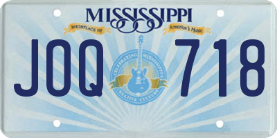 MS license plate JOQ718