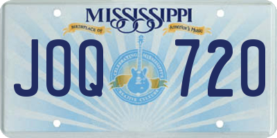 MS license plate JOQ720