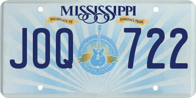 MS license plate JOQ722