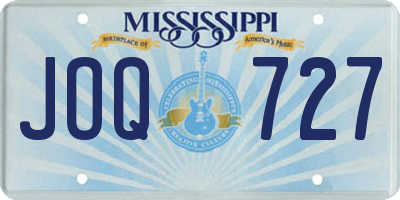 MS license plate JOQ727