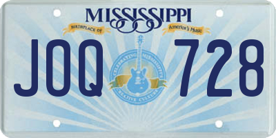 MS license plate JOQ728