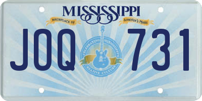 MS license plate JOQ731