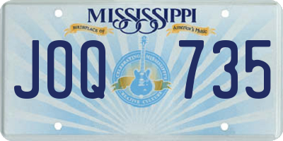 MS license plate JOQ735