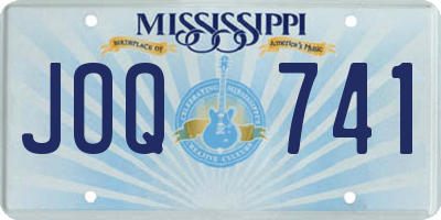MS license plate JOQ741