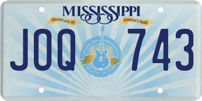 MS license plate JOQ743