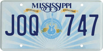 MS license plate JOQ747