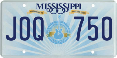 MS license plate JOQ750