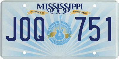 MS license plate JOQ751