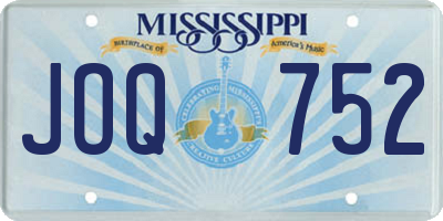 MS license plate JOQ752