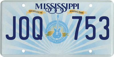 MS license plate JOQ753