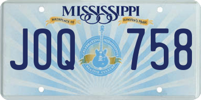 MS license plate JOQ758