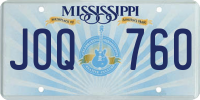 MS license plate JOQ760