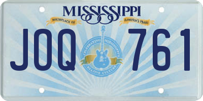 MS license plate JOQ761