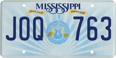 MS license plate JOQ763