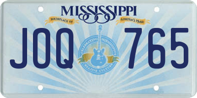 MS license plate JOQ765