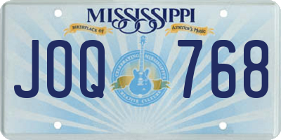 MS license plate JOQ768