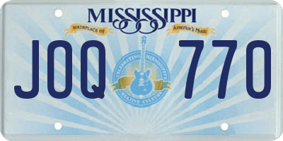MS license plate JOQ770