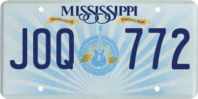 MS license plate JOQ772