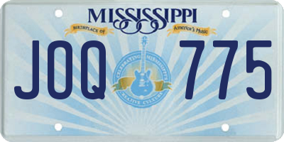 MS license plate JOQ775