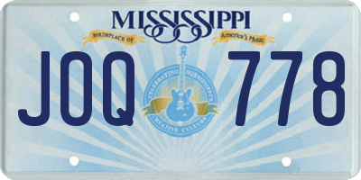 MS license plate JOQ778