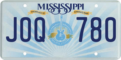 MS license plate JOQ780