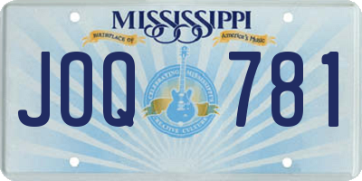MS license plate JOQ781