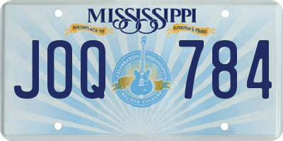 MS license plate JOQ784