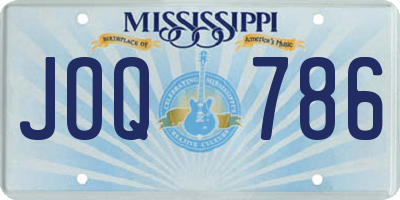 MS license plate JOQ786