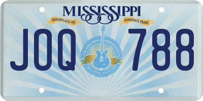 MS license plate JOQ788