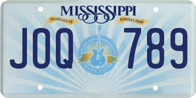 MS license plate JOQ789