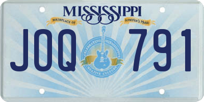 MS license plate JOQ791