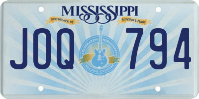 MS license plate JOQ794