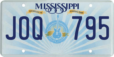 MS license plate JOQ795