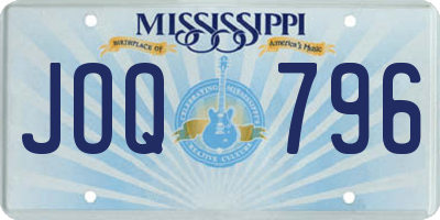 MS license plate JOQ796