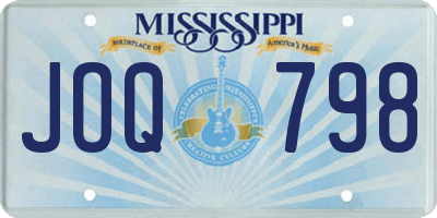 MS license plate JOQ798
