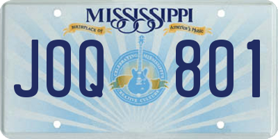MS license plate JOQ801