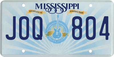 MS license plate JOQ804