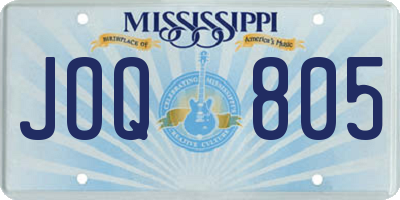 MS license plate JOQ805