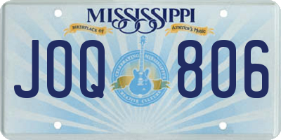 MS license plate JOQ806