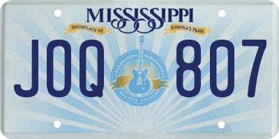 MS license plate JOQ807