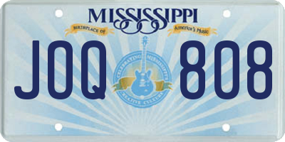 MS license plate JOQ808