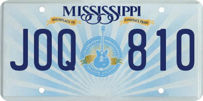 MS license plate JOQ810